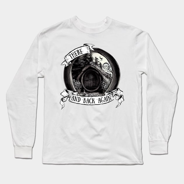 There and Back Again II - Round Door - Black and White - Fantasy Long Sleeve T-Shirt by Fenay-Designs